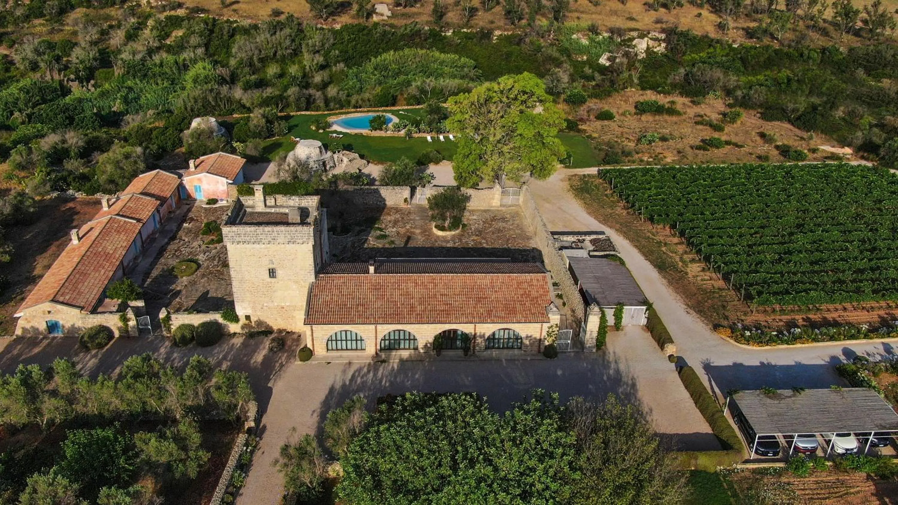 Pool view in Masseria Fano Relais & Wine