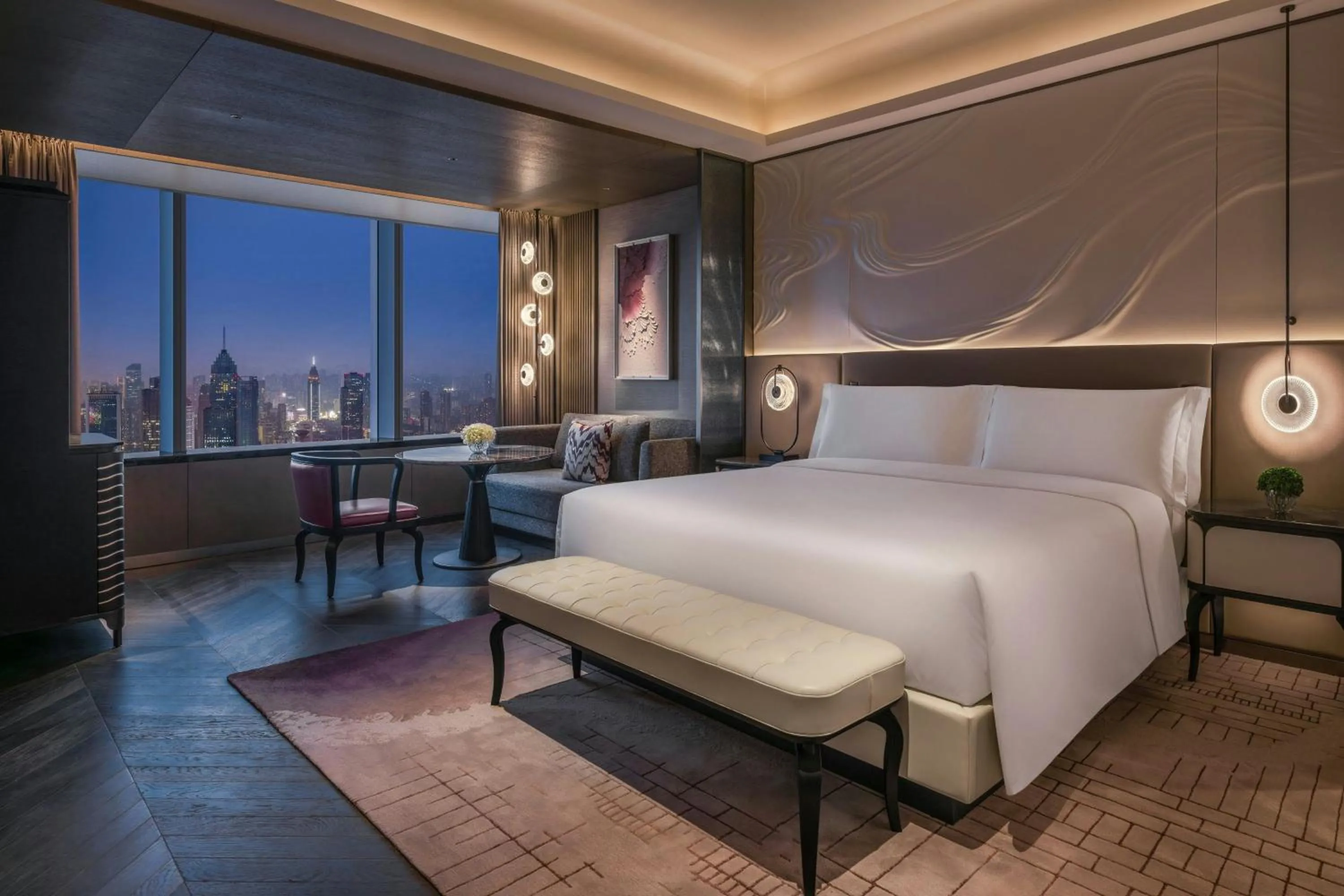 Deluxe King Room with City Skyline View in The Ritz-Carlton, Wuhan