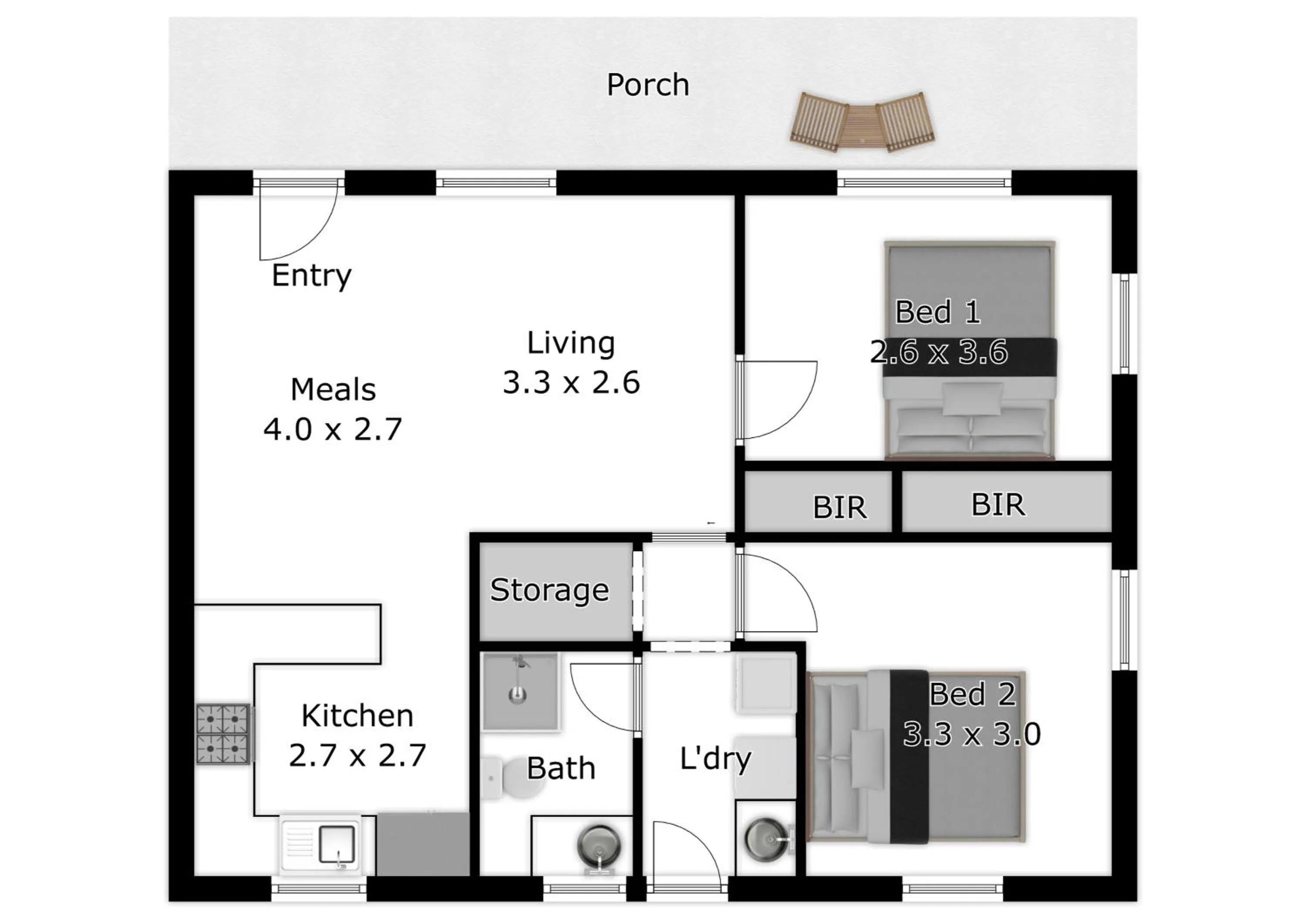 Floor plan in Kiewa Country Cottages