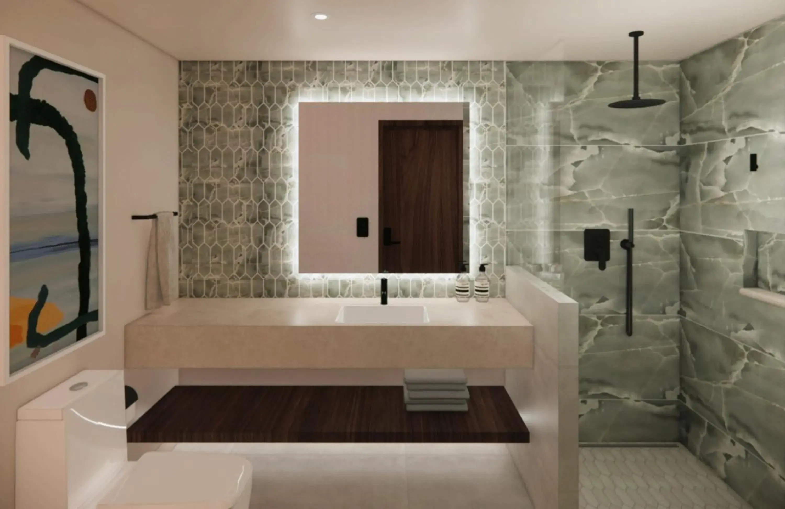King Room with Roll-In Shower - Mobility Access in Montara Hotel, Tapestry Collection By Hilton King Room with Roll-In Shower - Mobility Access in Montara Hotel, Tapestry Collection By Hilton