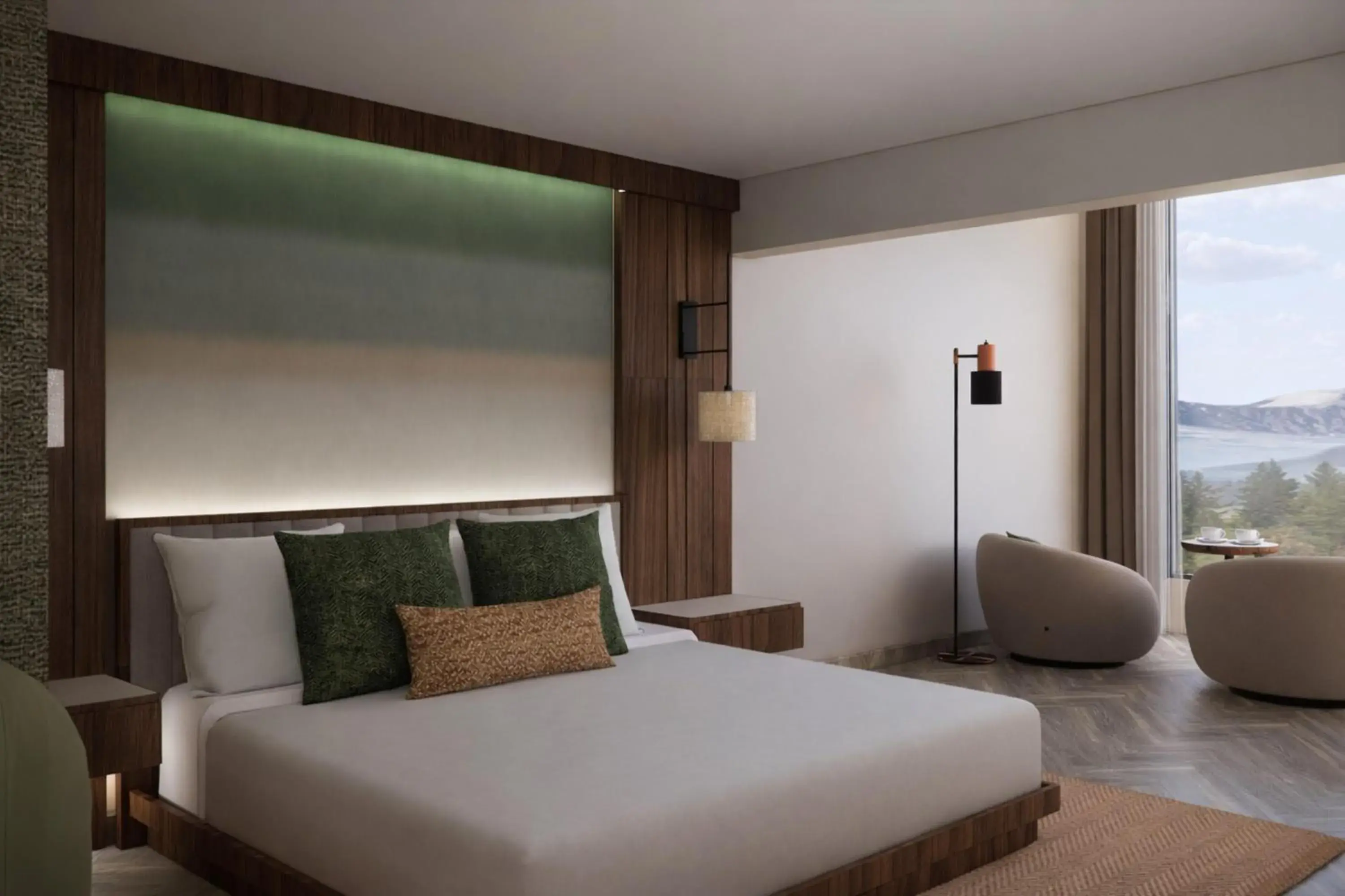 Bi-Level Family Room with One King Bed and Two Twin Beds in Montara Hotel, Tapestry Collection By Hilton Bi-Level Family Room with One King Bed and Two Twin Beds in Montara Hotel, Tapestry Collection By Hilton