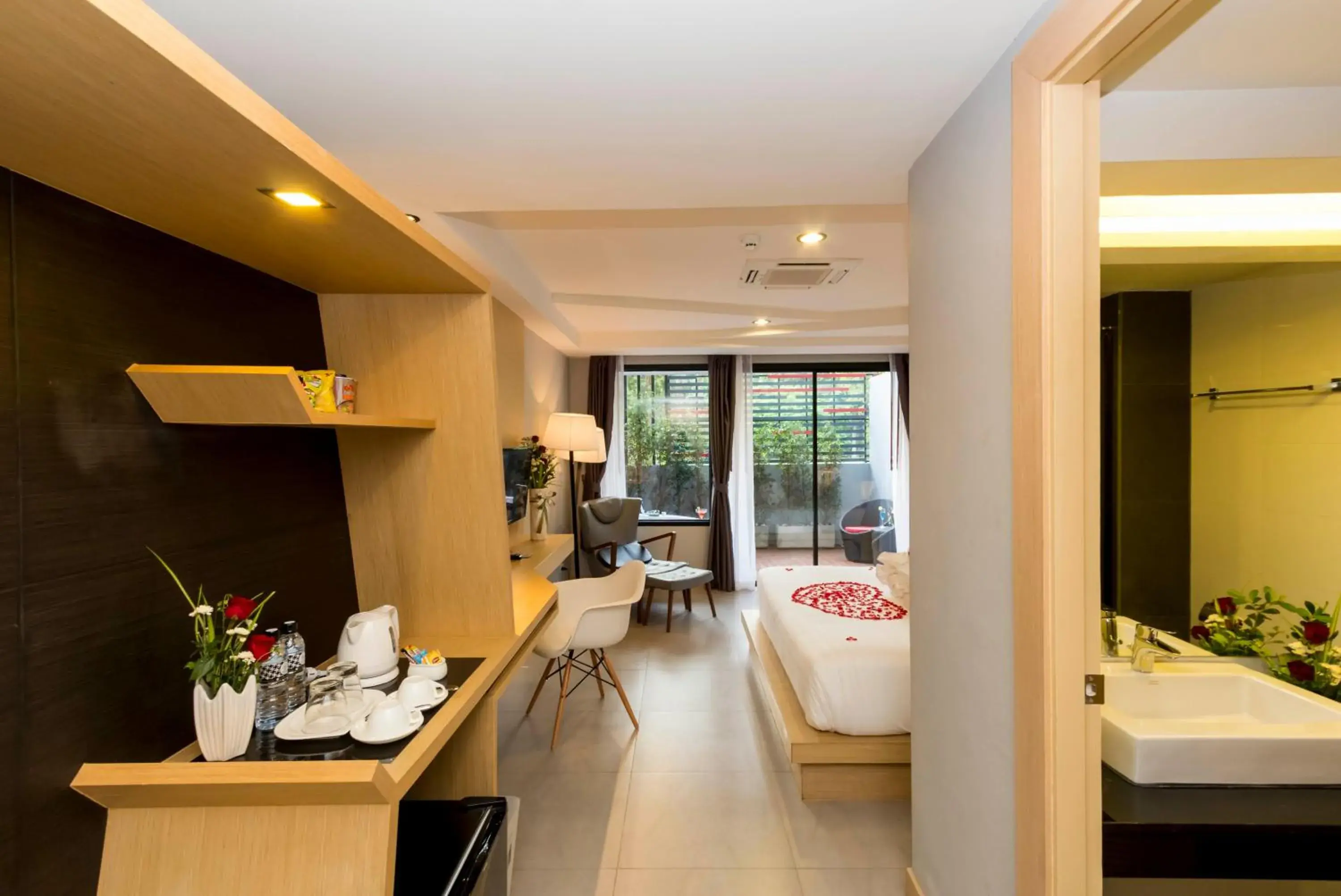 Garden view, Bed in Apple A Day Resort Krabi, Ao Nang Beach Garden view, Bed in Apple A Day Resort Krabi, Ao Nang Beach