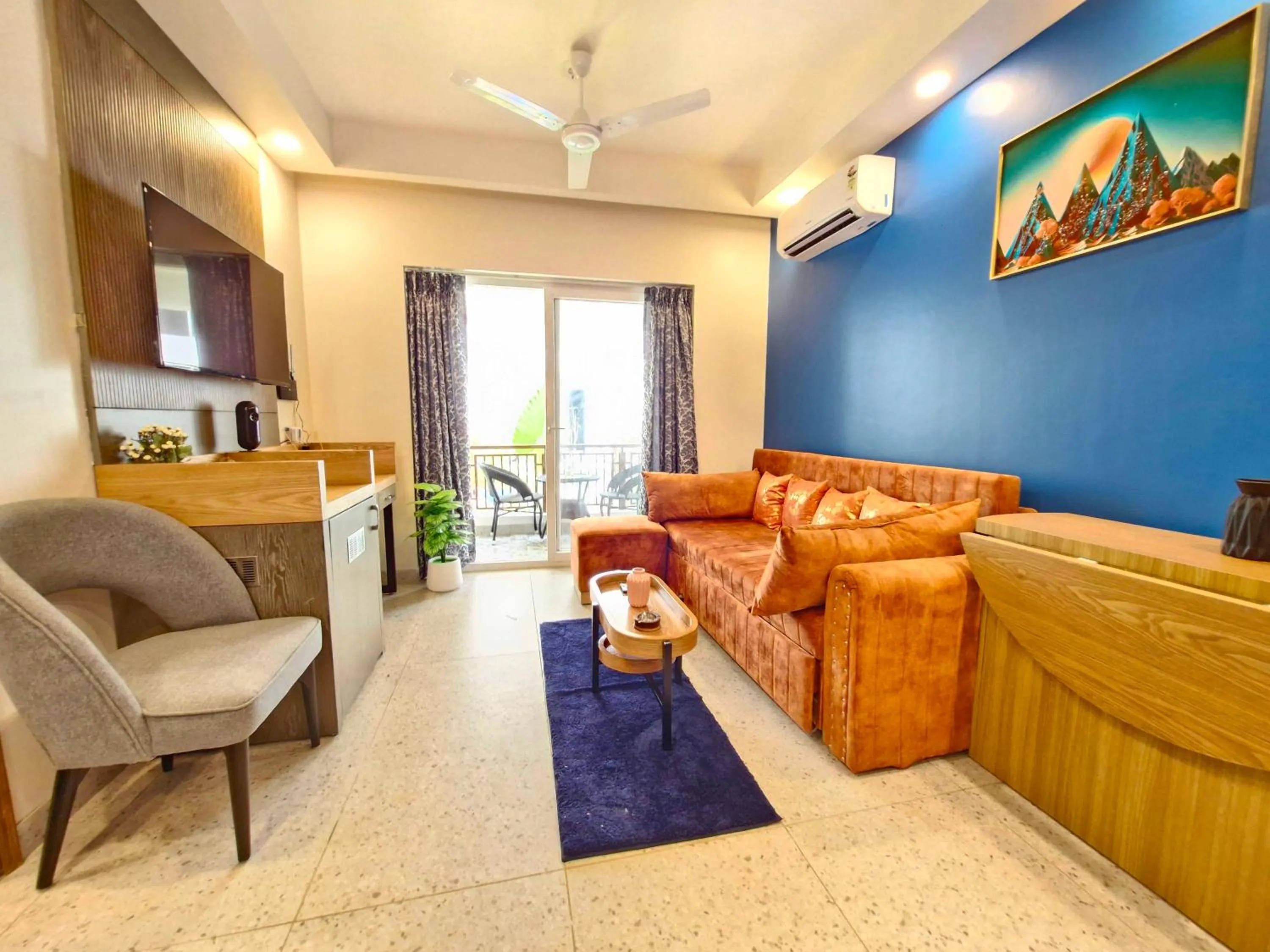 Living room in Sereno By Dancenter - 1 BHK Apartment In Siolim