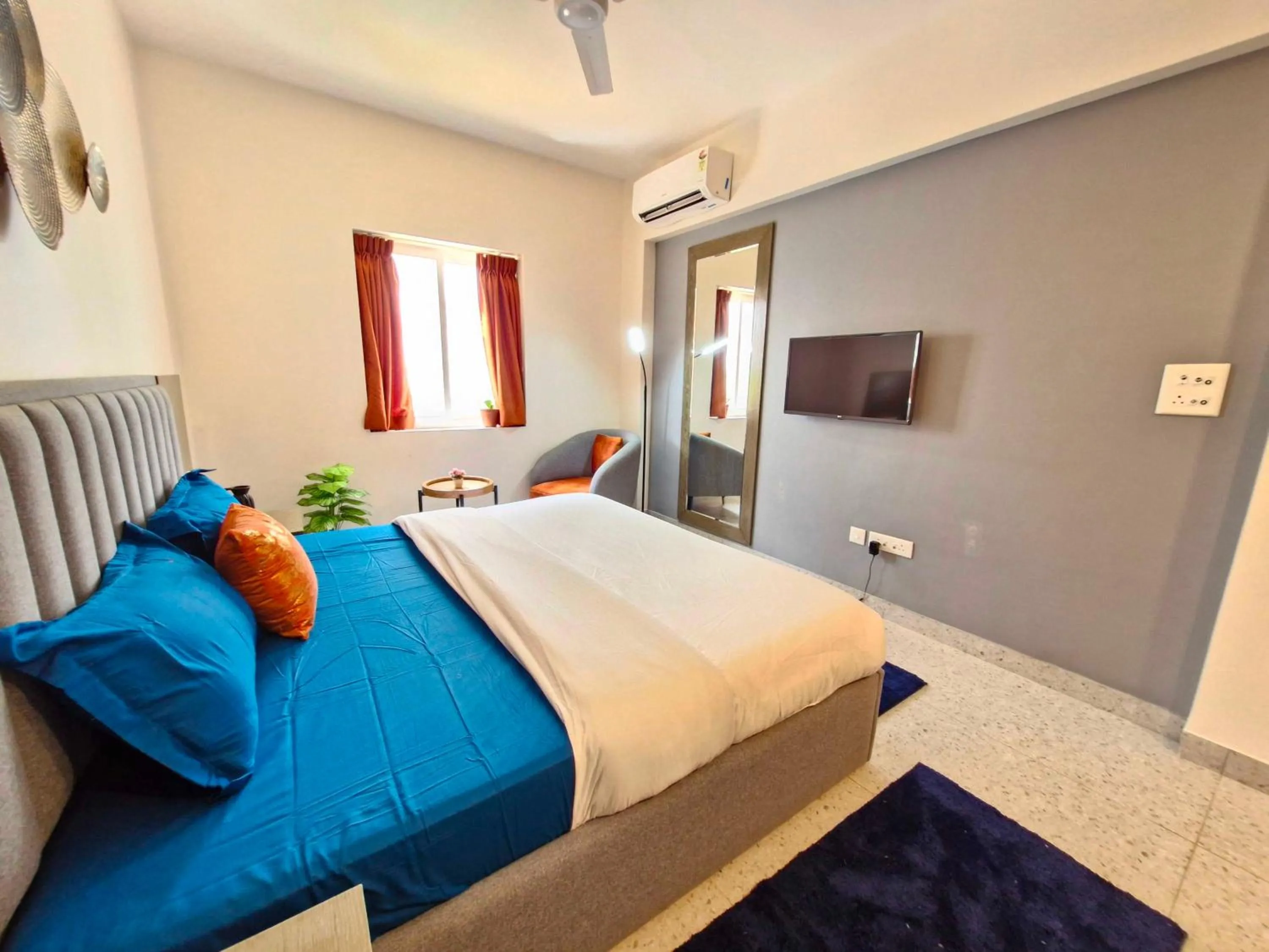 Bedroom, Bed in Sereno By Dancenter - 1 BHK Apartment In Siolim