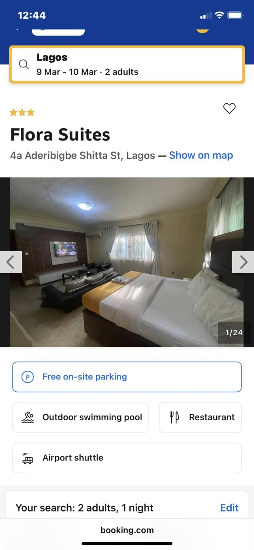 Bed in Flora Suites
