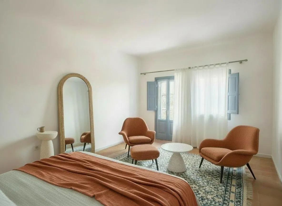 Bed in White Pearl Laokasti Suites