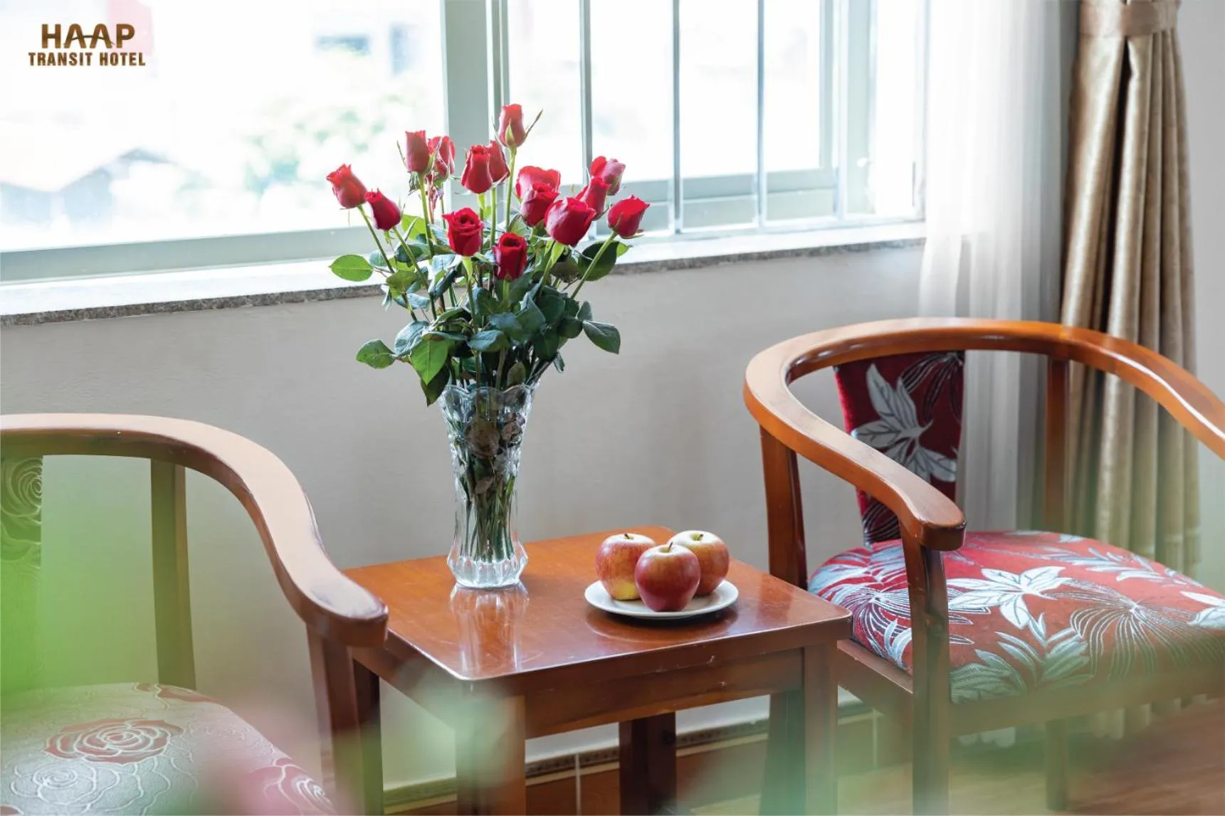 Seating area in HAAP Transit Hotel