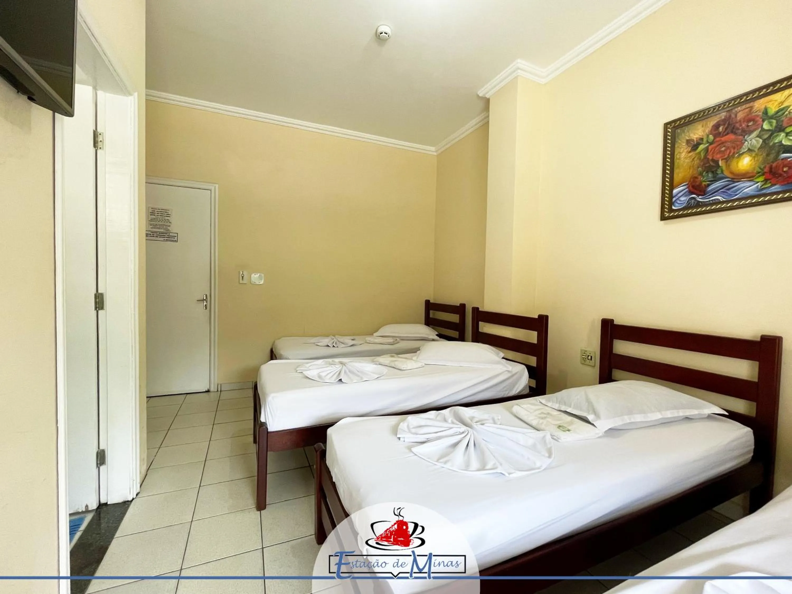 Bed in Hotel Estação de Minas