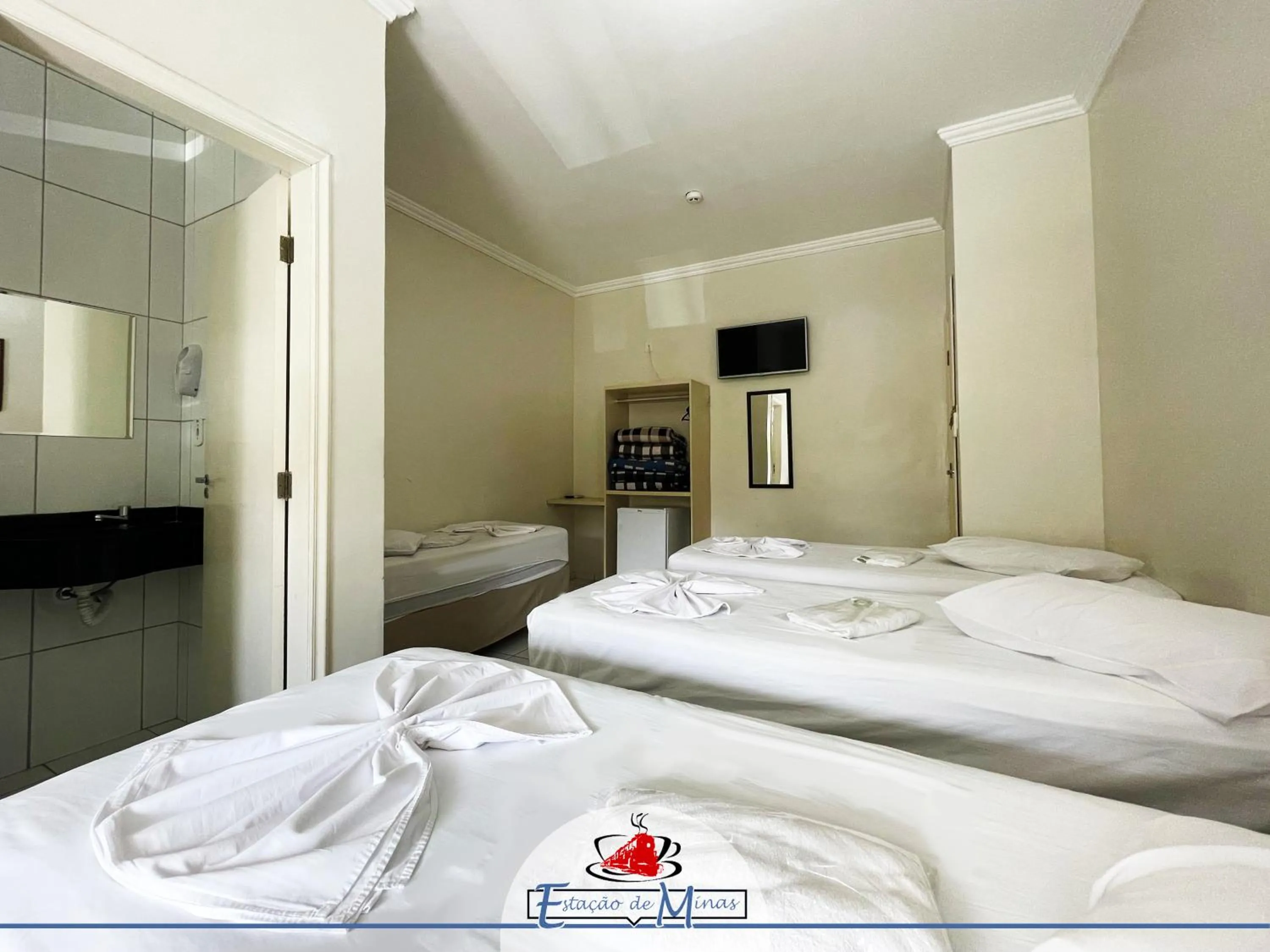 Bed in Hotel Estação de Minas