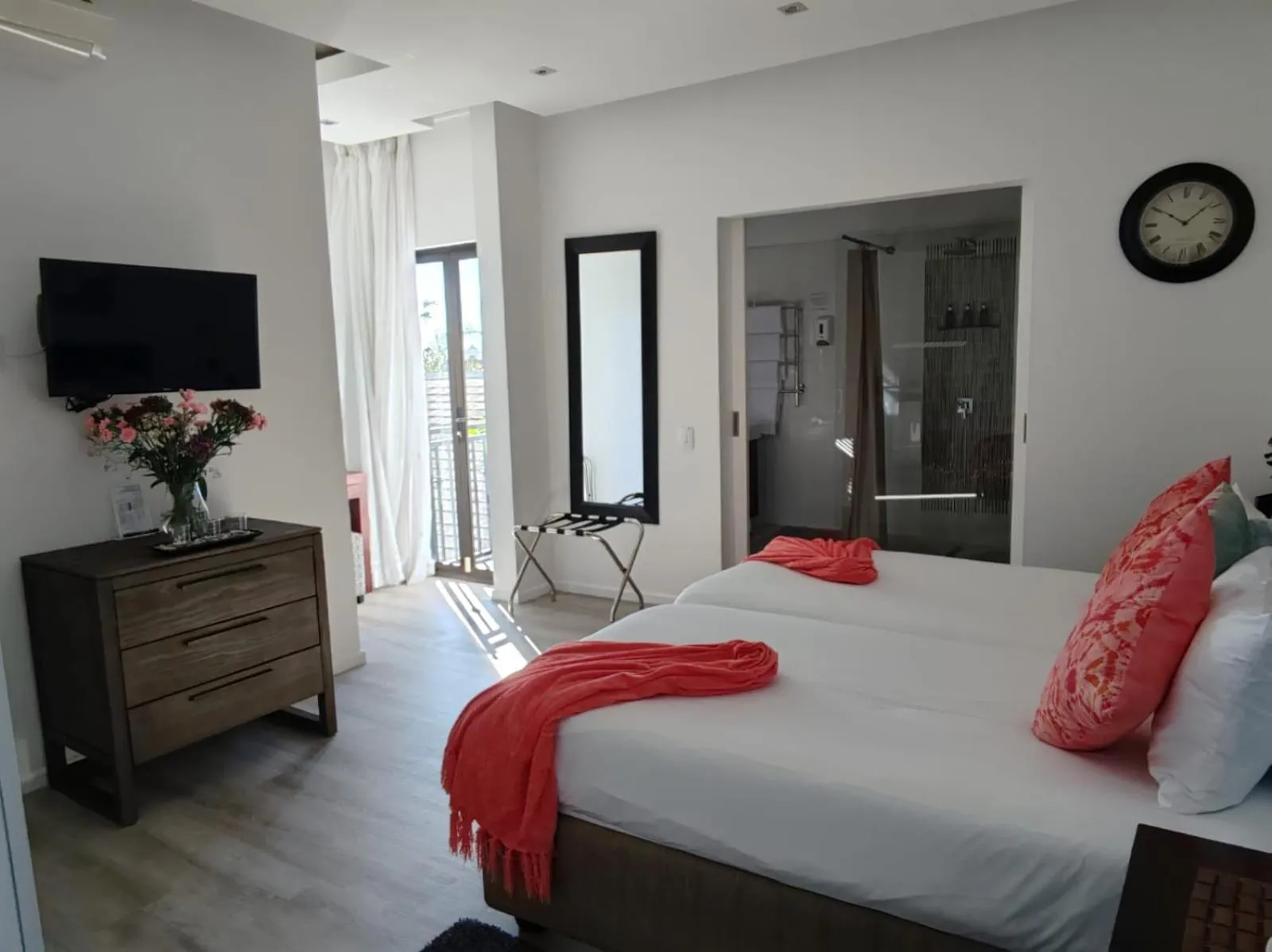 Bed in Point B Guest House -Sustainable Solar Energy