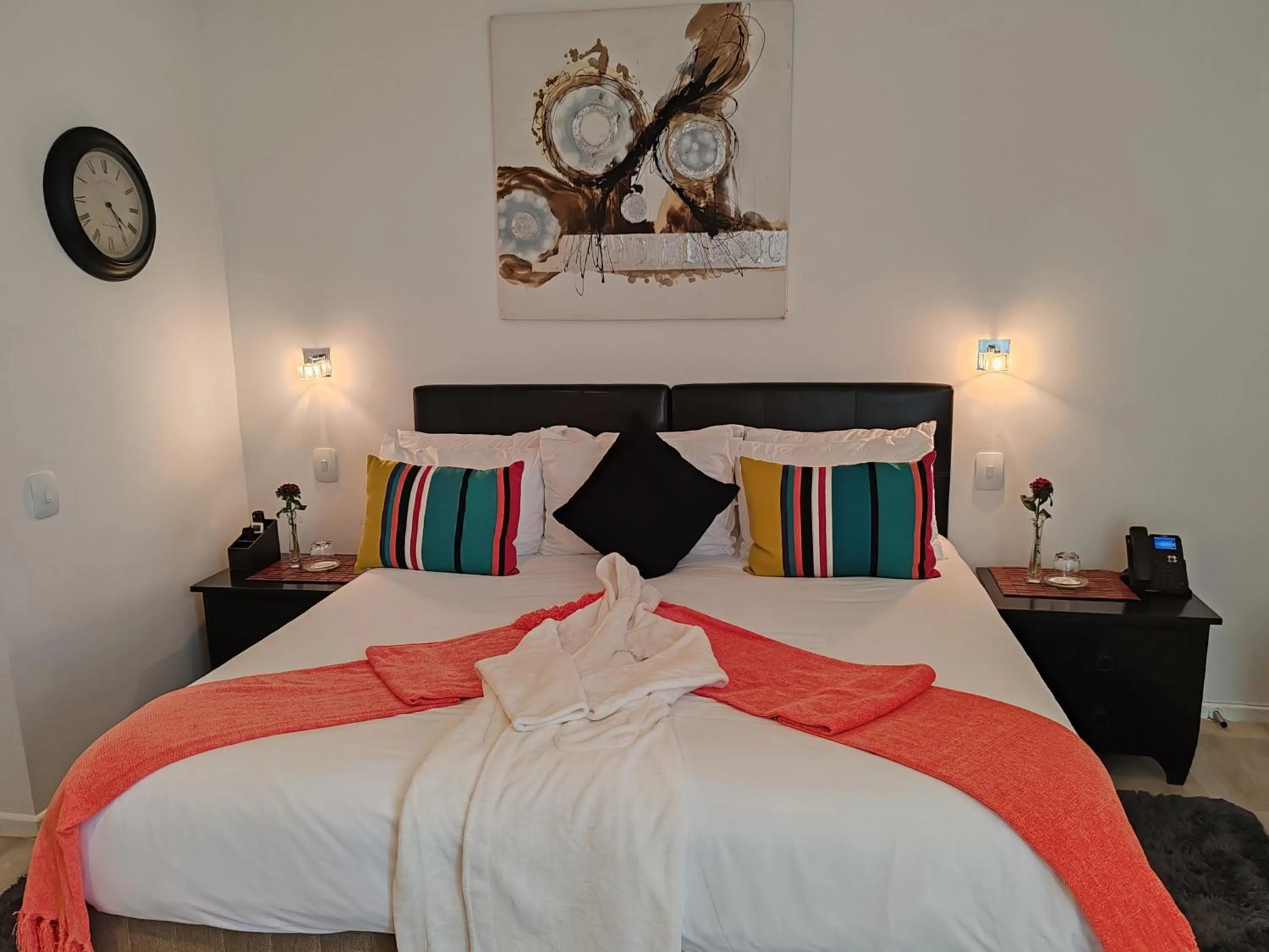 Bed in Point B Guest House -Sustainable Solar Energy