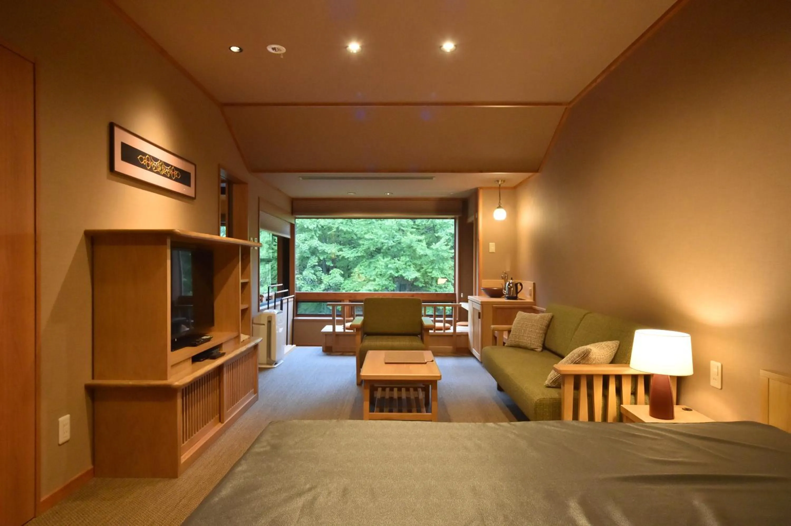 Living room, Bed in La Vista Akangawa