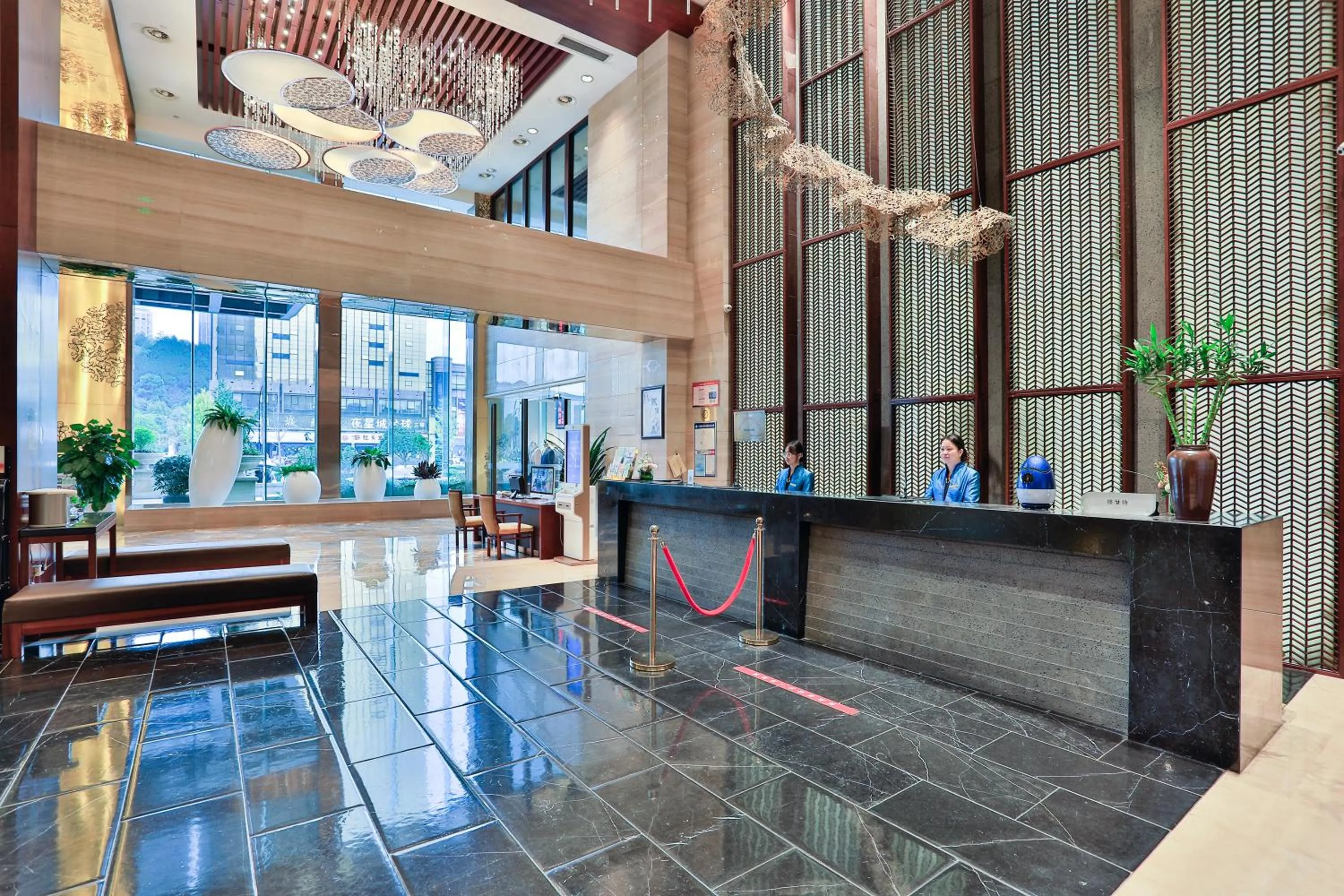 Lobby or reception in SSAW Boutique Hotel Tonglu World Trade