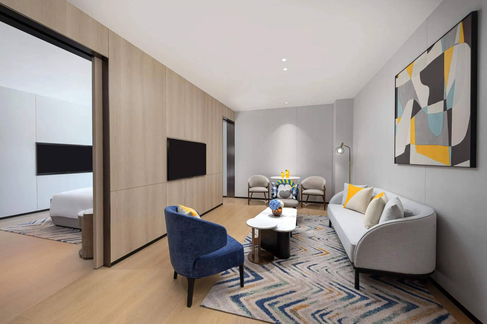 Living room in voco Lianyungang Haizhou Bay by IHG