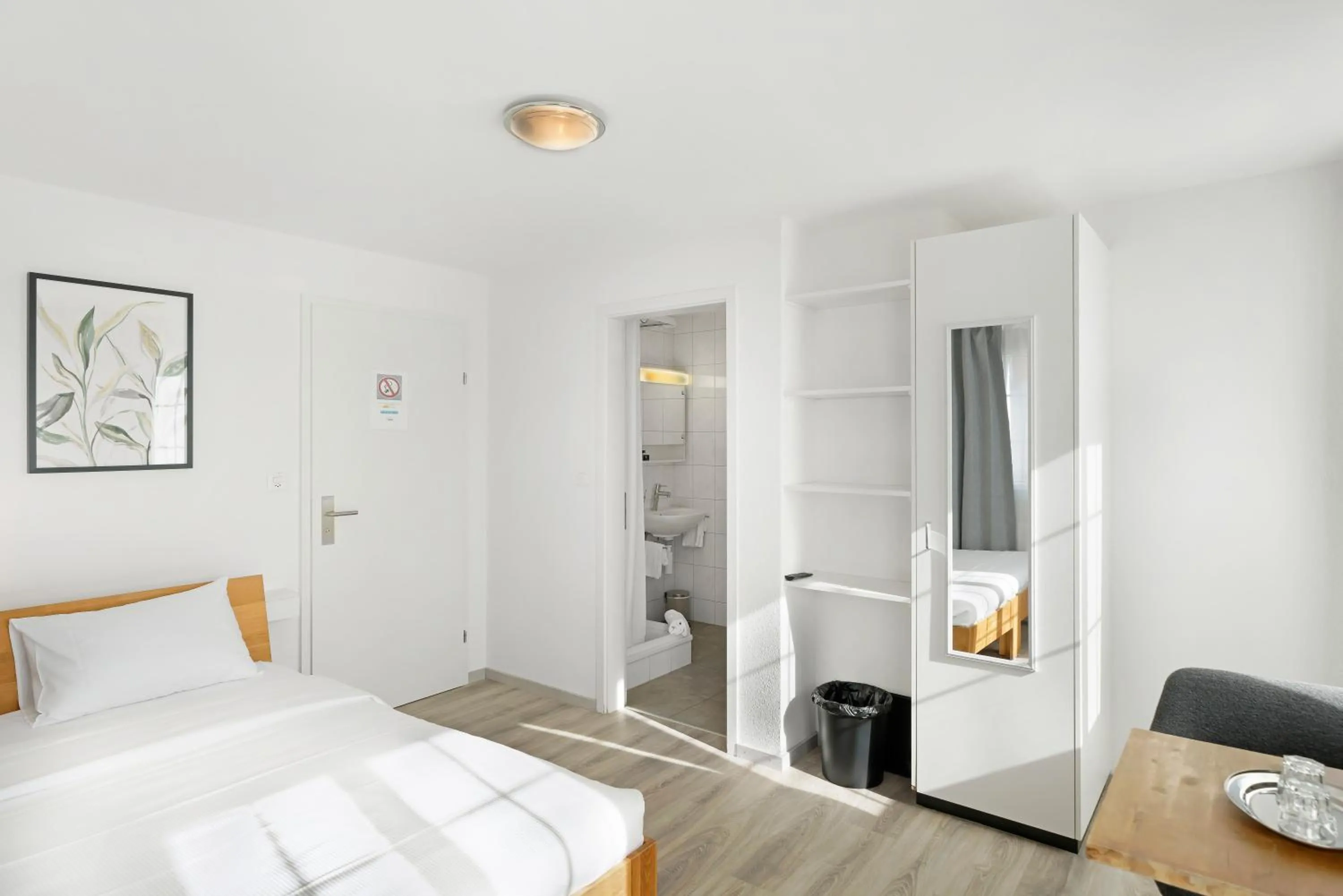 Bed in Hotel Schiff