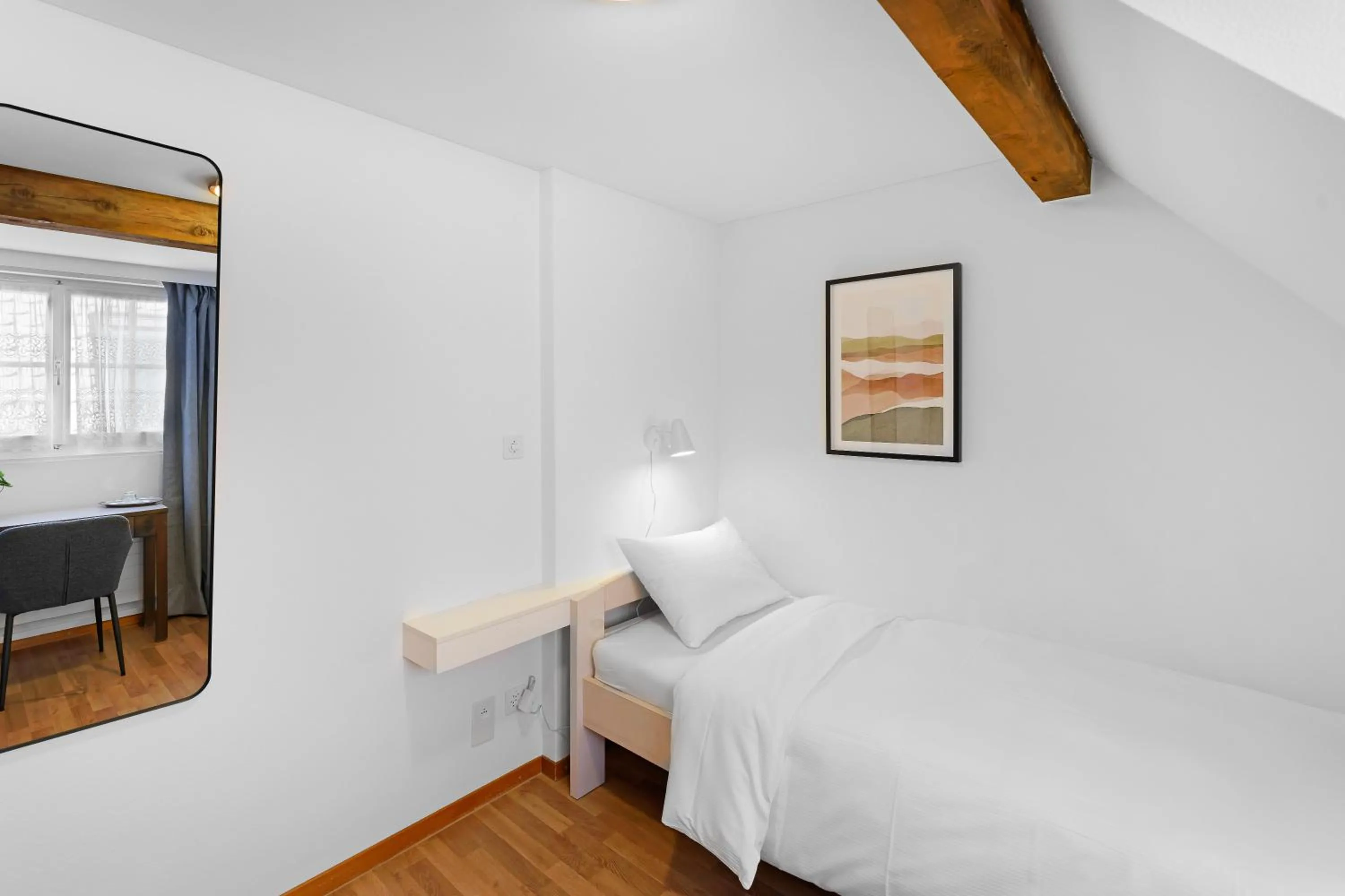 Bed in Hotel Schiff