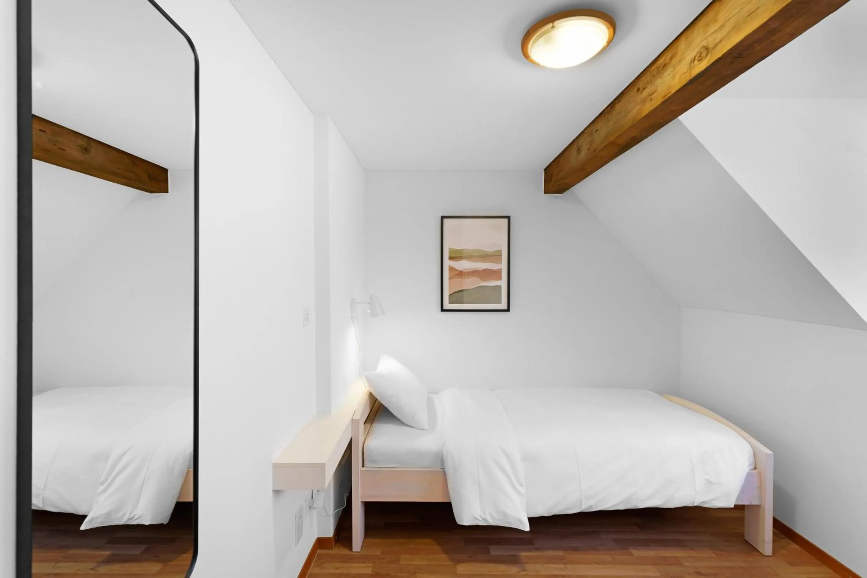 Bed in Hotel Schiff