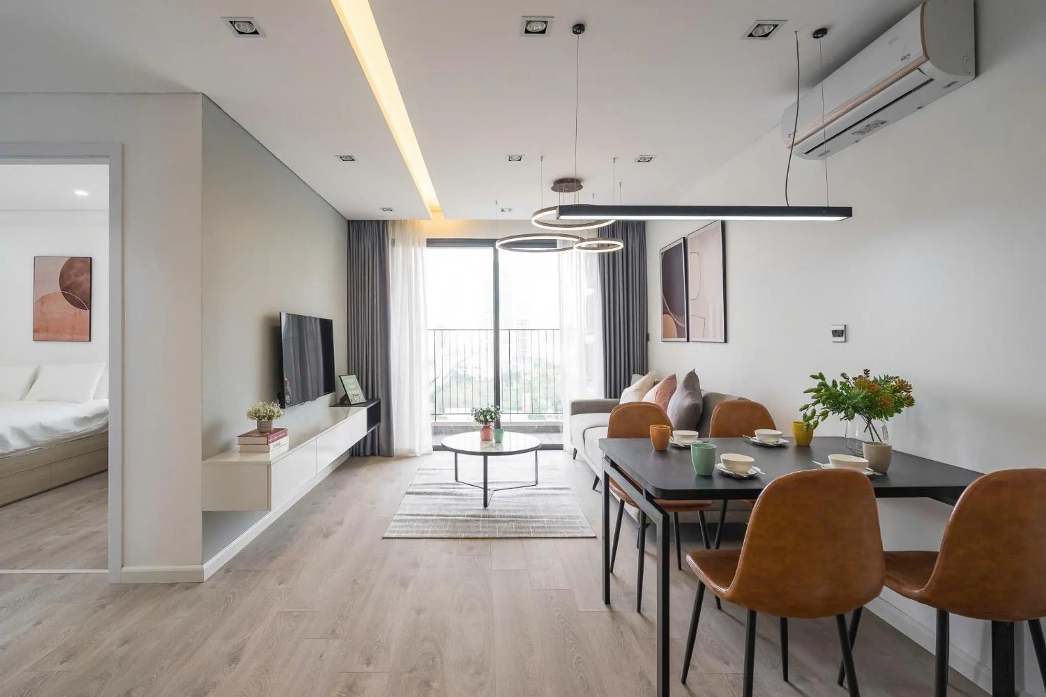 TV and multimedia, Bed in Vinhomes D'capital Premium Apartment