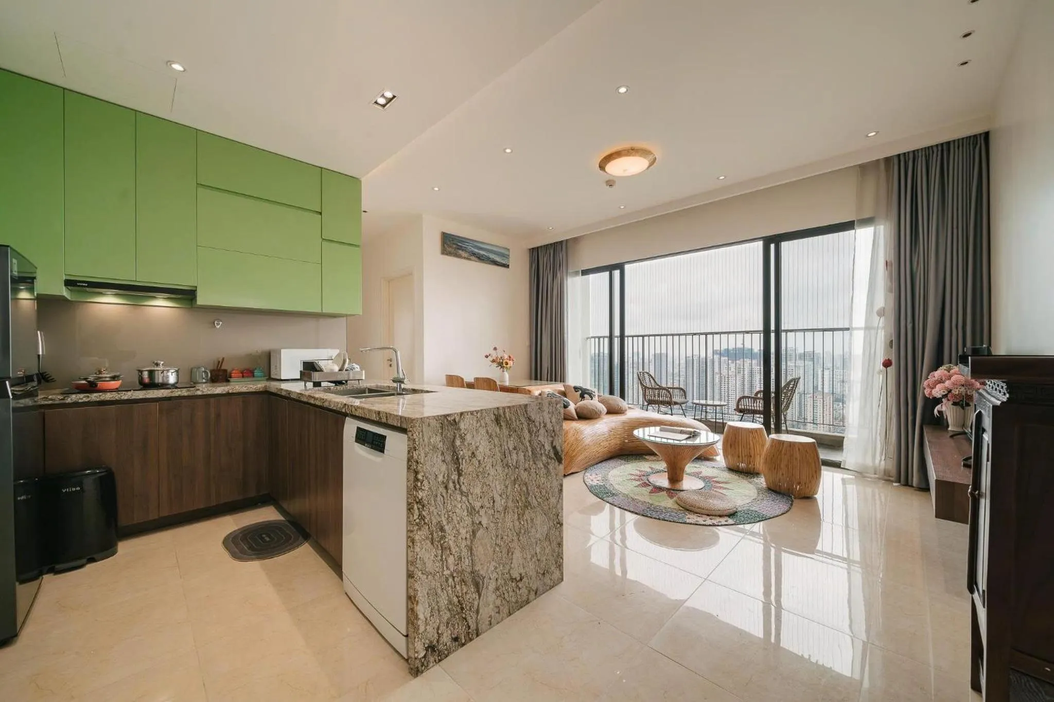 Kitchen or kitchenette in Vinhomes D'capital Premium Apartment