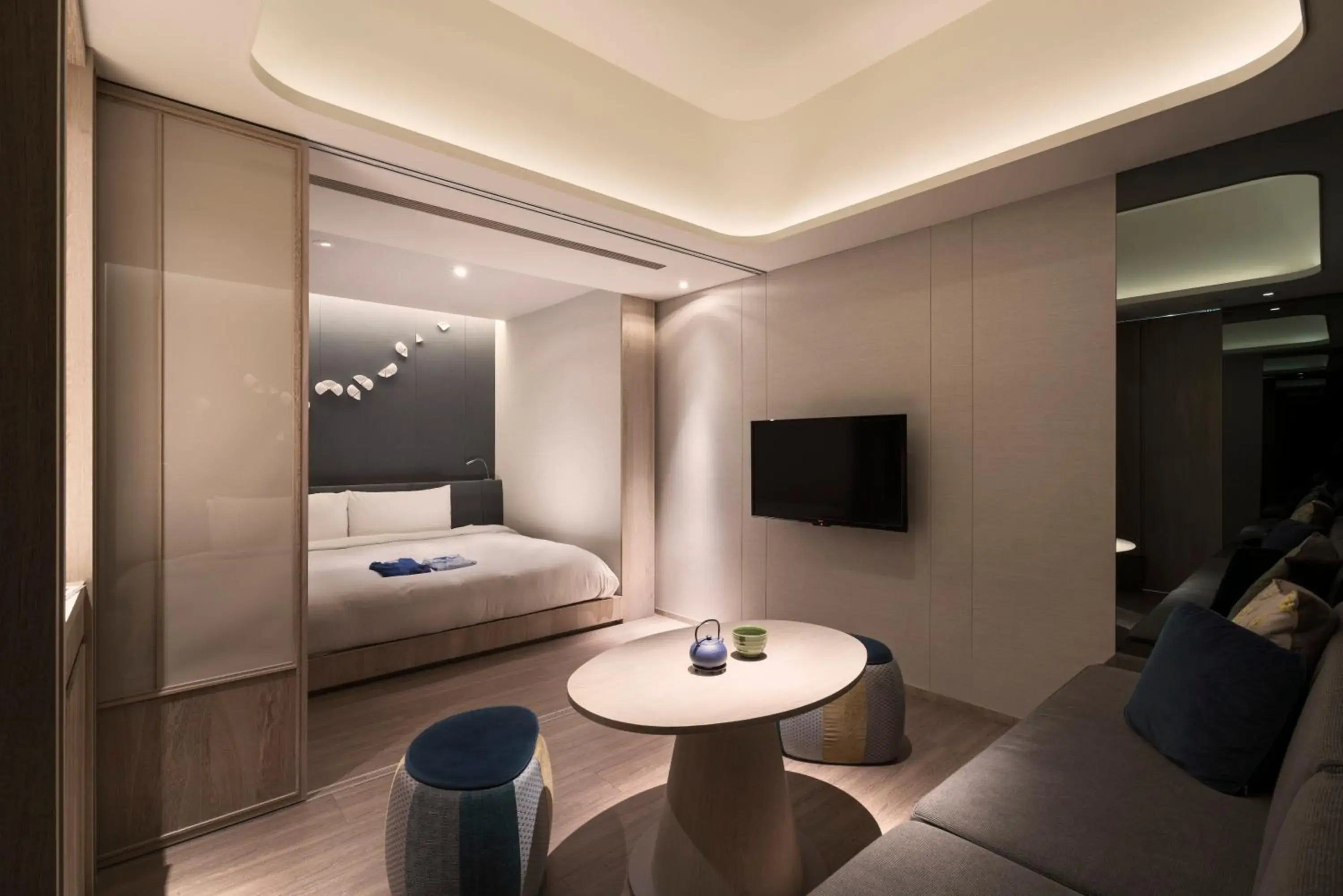 Bed in 礁溪晶泉丰旅 Wellspring by Silks Jiaoxi Bed in 礁溪晶泉丰旅 Wellspring by Silks Jiaoxi