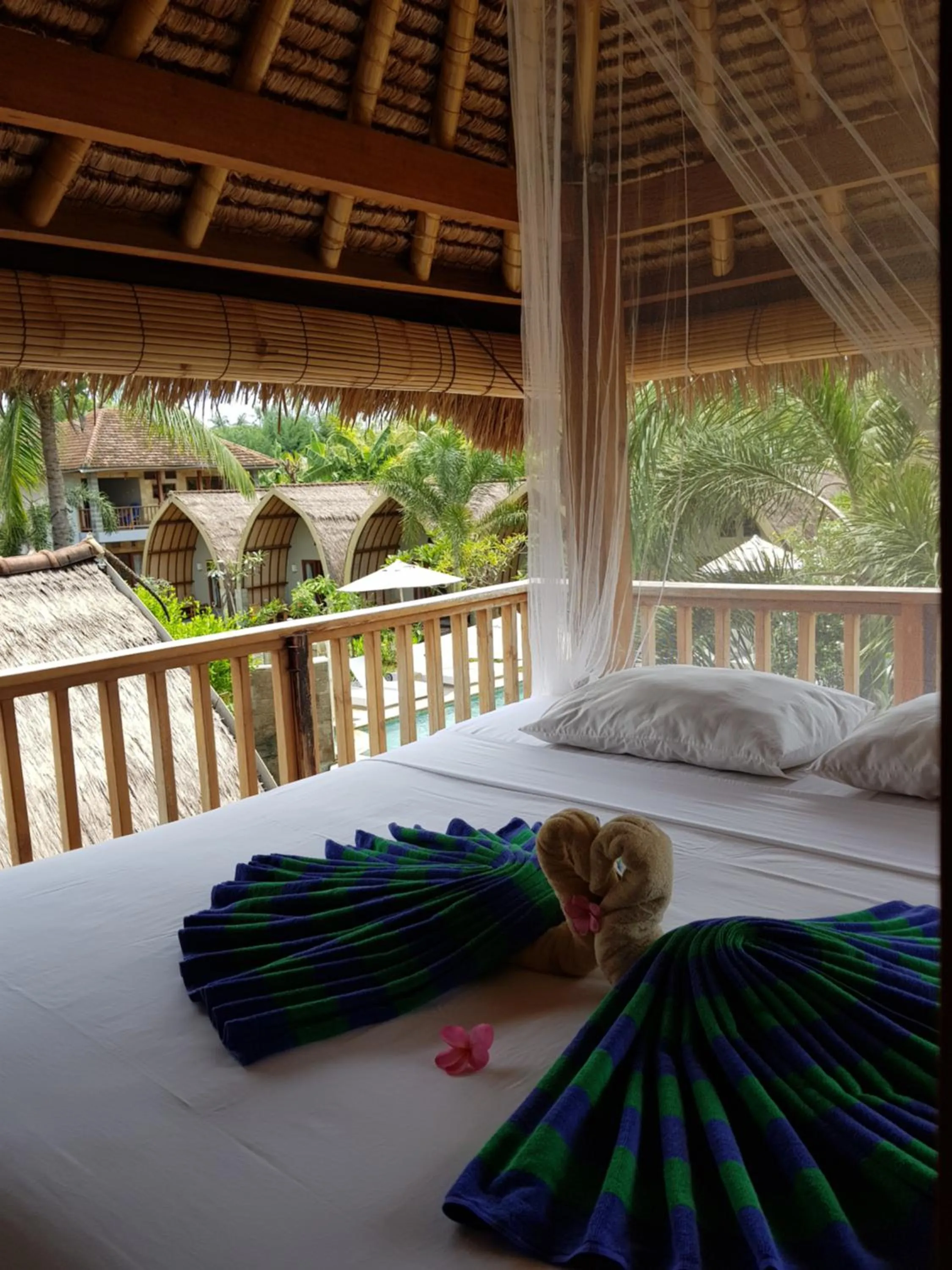 Balcony/Terrace, Bed in Puri Air Beach Resort & Spa