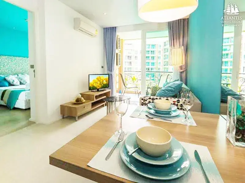Text overlay, Dining Area in Atlantis Condo & Water Park Pattaya By The Sea