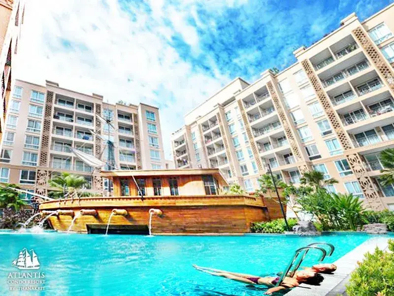 Text overlay, Swimming Pool in Atlantis Condo & Water Park Pattaya By The Sea