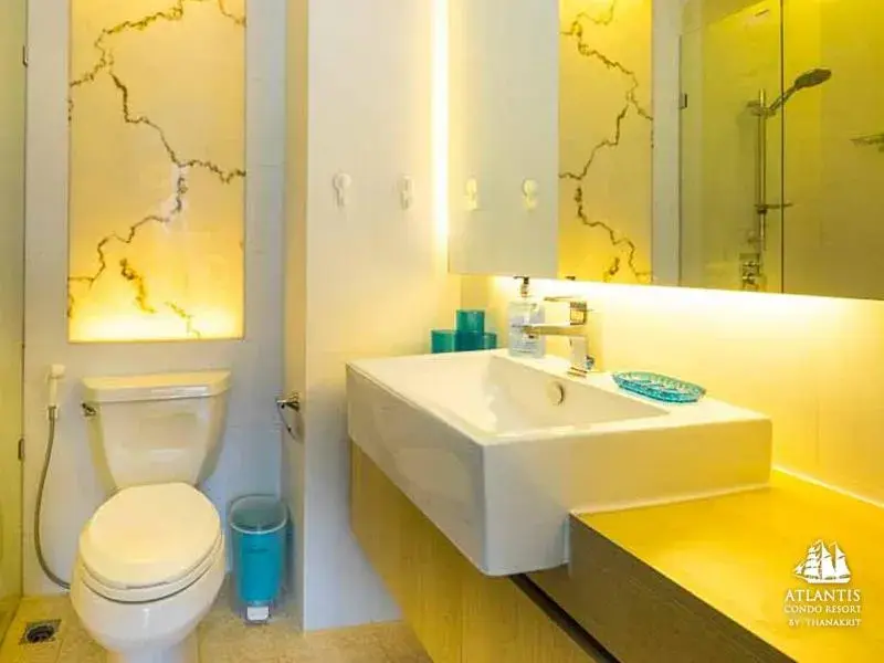 Text overlay, Bathroom in Atlantis Condo & Water Park Pattaya By The Sea