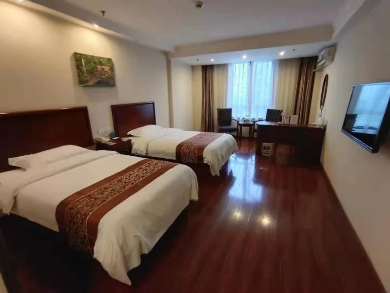 Bed in GreenTree Inn Shanghai Jiading Dazhong International Auto City Business Hotel