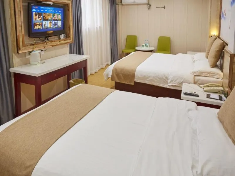 Bed in GreenTree Inn Nanjing Qinhuai District Xinjiekou Subway Station Express Hotel