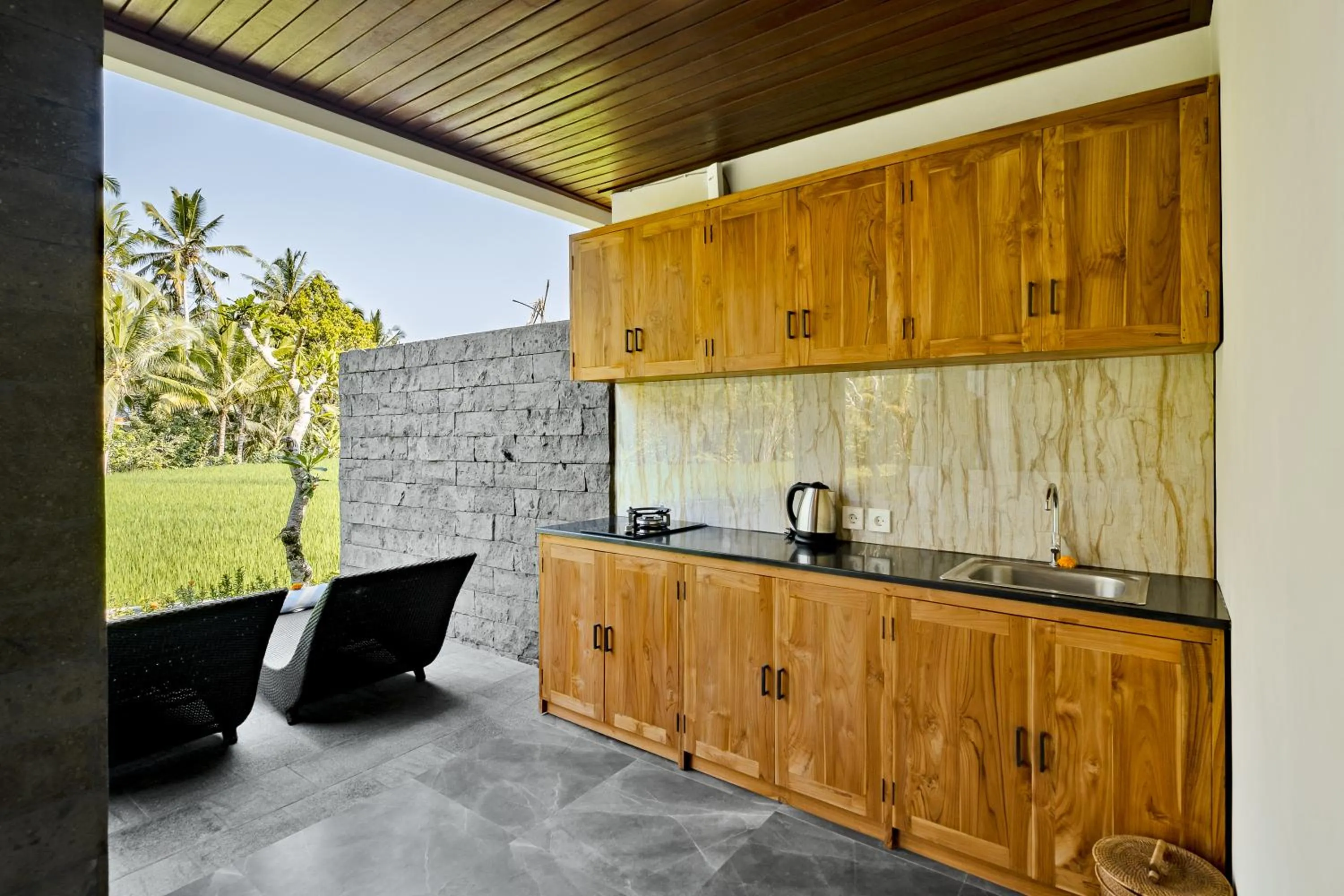 Kitchen or kitchenette in D'bale Ananda Villa Ubud