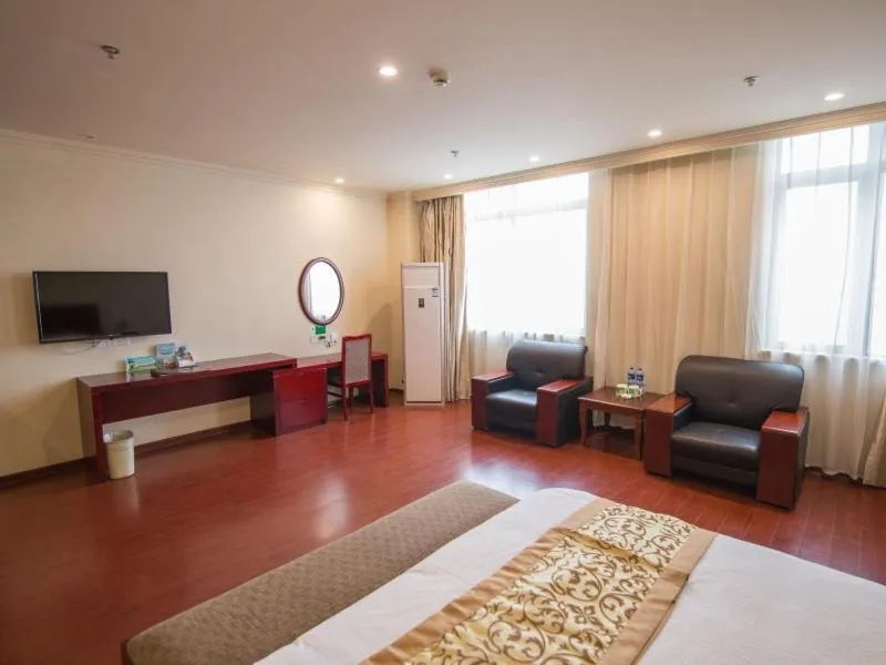 Bed in GreenTree Inn AnHui GuangDe ZhongYang LeCheng Business Hotel