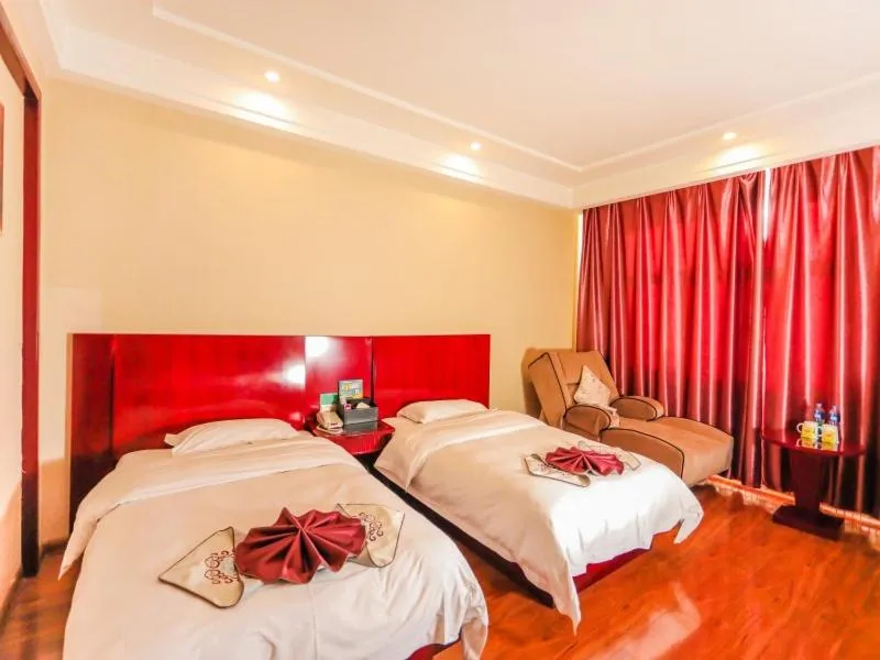 Bed in GreenTree Inn Gansu Wuwei East Beiguan Road Express Hotel