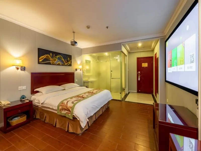 Bed in GreenTree Inn Jiangsu Suzhou Mudu Ancient Street Express Hotel