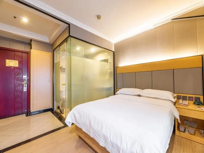 Bed in GreenTree Inn Jiangsu Suzhou Mudu Ancient Street Express Hotel