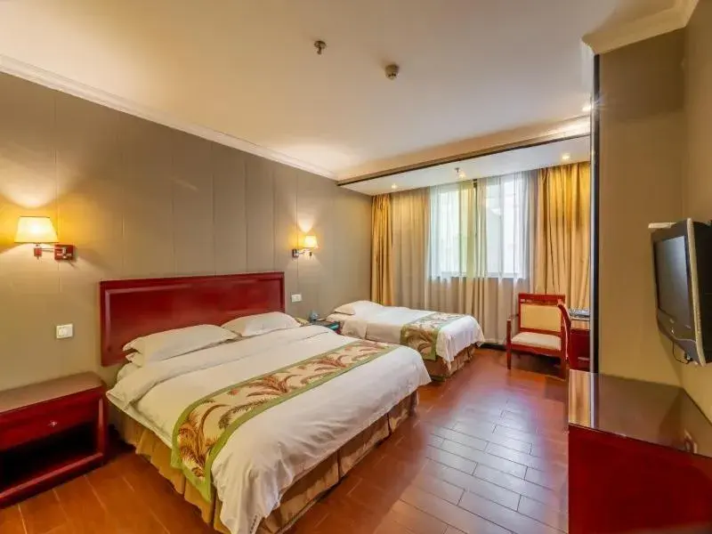 Bed in GreenTree Inn Jiangsu Suzhou Mudu Ancient Street Express Hotel Bed in GreenTree Inn Jiangsu Suzhou Mudu Ancient Street Express Hotel