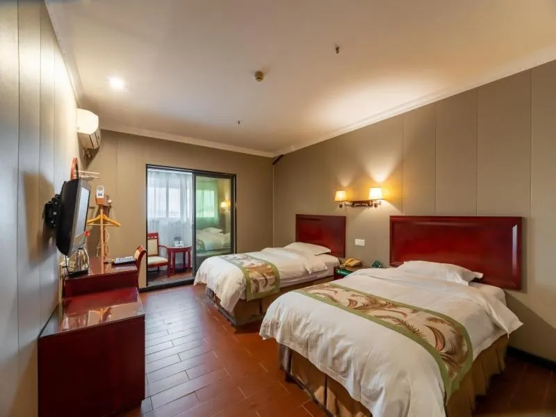 Bed in GreenTree Inn Jiangsu Suzhou Mudu Ancient Street Express Hotel