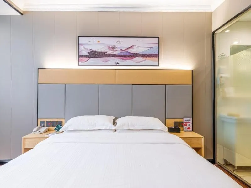 Bed in GreenTree Inn Jiangsu Suzhou Mudu Ancient Street Express Hotel