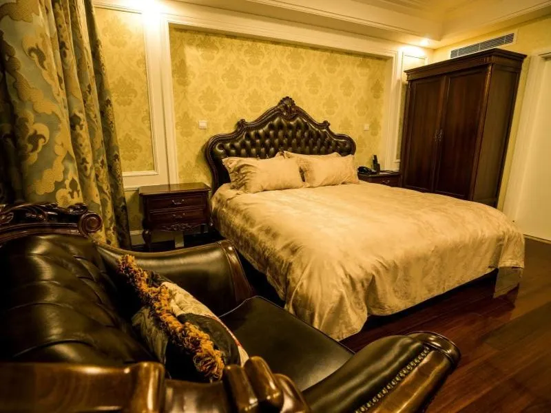 Bed in GreenTree Inn Jiangsu Nantong Haimen Sanchang North Wangjiang Road Business Hotel