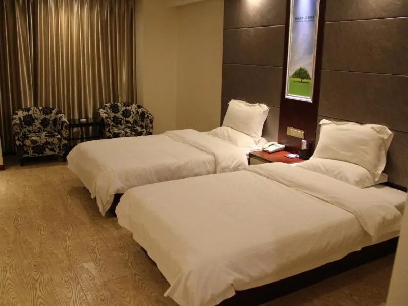 Bed in GreenTree Inn Jiangsu Nantong Tongzhou Shiji Avenue Jianghaihuangdu Express Hotel
