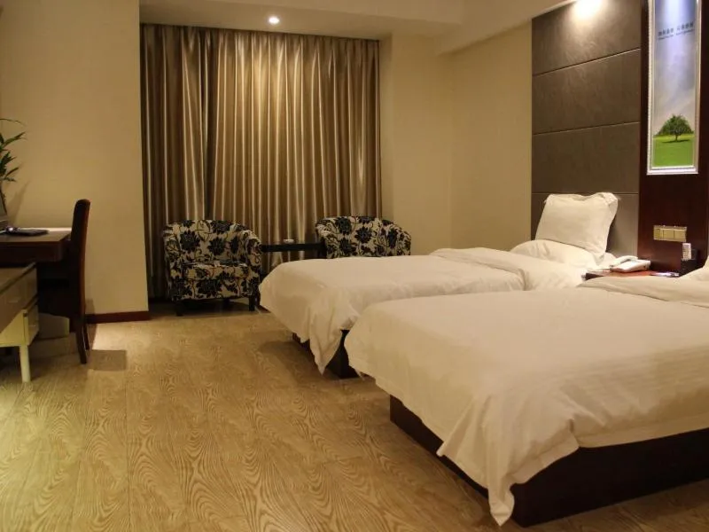 Bed in GreenTree Inn Jiangsu Nantong Tongzhou Shiji Avenue Jianghaihuangdu Express Hotel