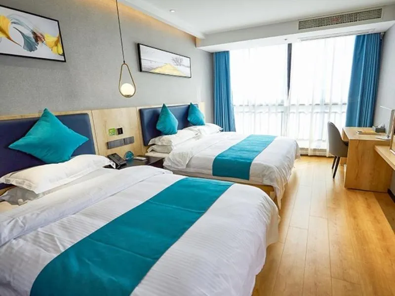 Bed in GreenTree Inn Jiangsu Nantong Textile City Bus Station Express Hotel