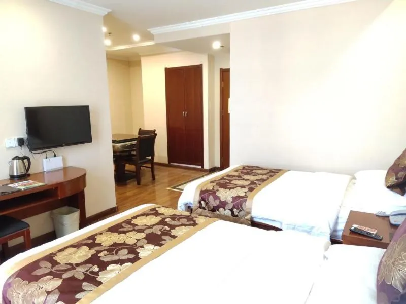 Bed in GreenTree Inn Jiangsu Yancheng Jianhu East Huiwen Road Columbus Square Business Hotel