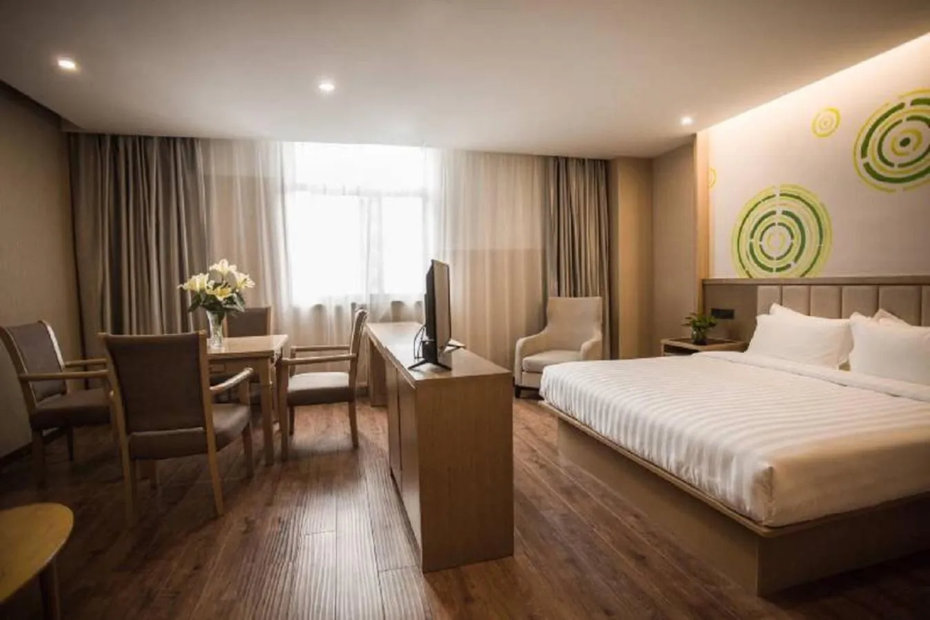 Bed in GreenTree Inn Jiangsu Taizhou Dongfeng Road Express Hotel