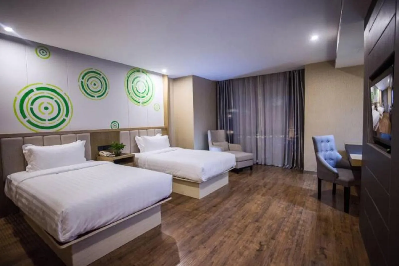 Bed in GreenTree Inn Jiangsu Taizhou Dongfeng Road Express Hotel