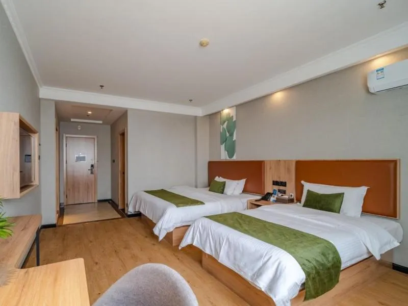 Bed in GreenTree Inn Hefei Sanlian College Anda Qingyuan Campus Subway Station