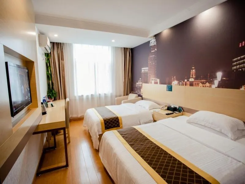 Bed in GreenTree Inn Anhui Hefei Wuhu Road Wanda Plaza Express Hotel