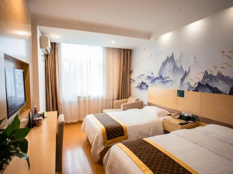 Bed in GreenTree Inn Anhui Hefei Wuhu Road Wanda Plaza Express Hotel