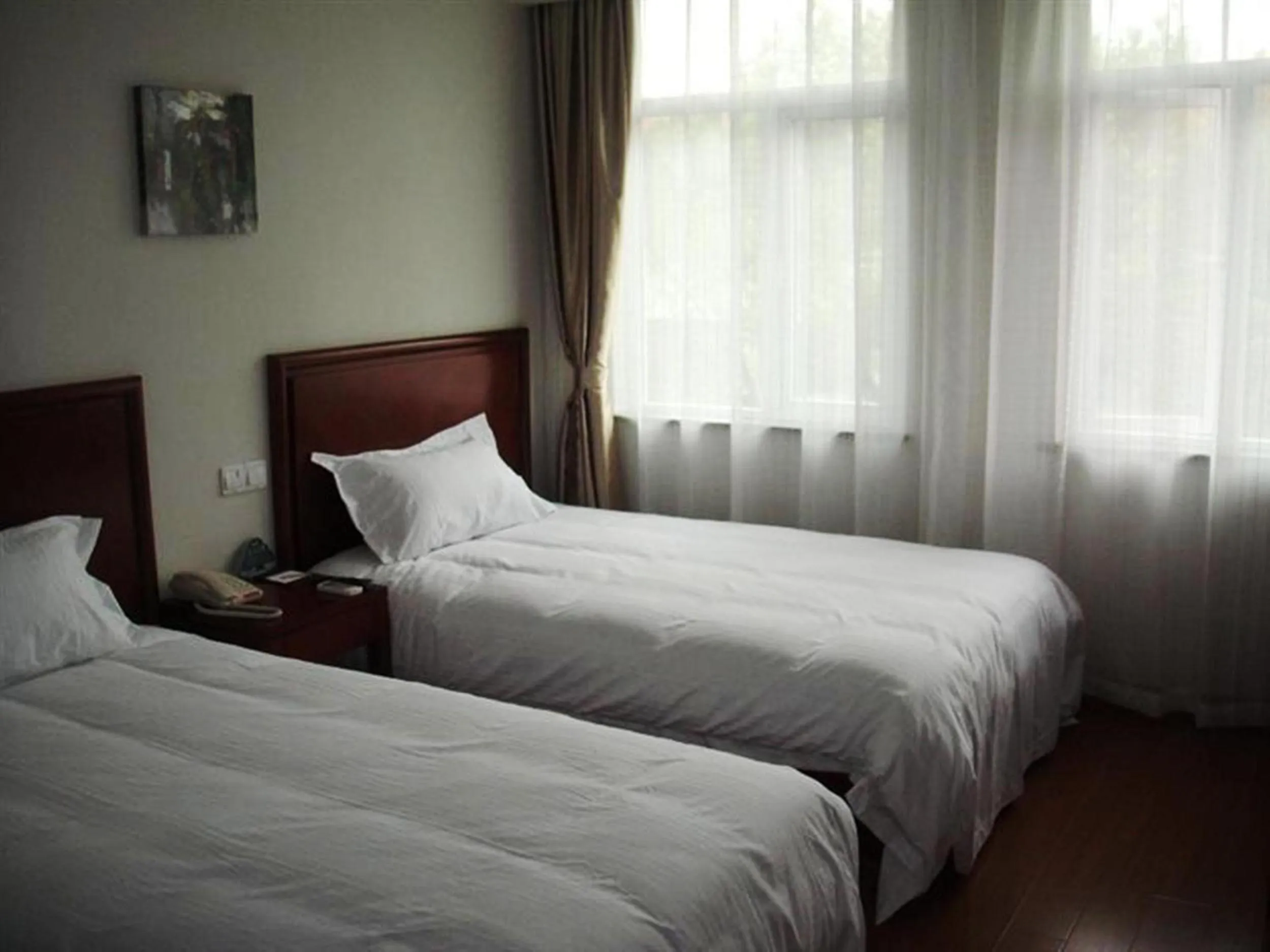 Bed in GreenTree Inn Zhejiang Ningbo Passenger Transport Center Tongda Road Shell Hotel