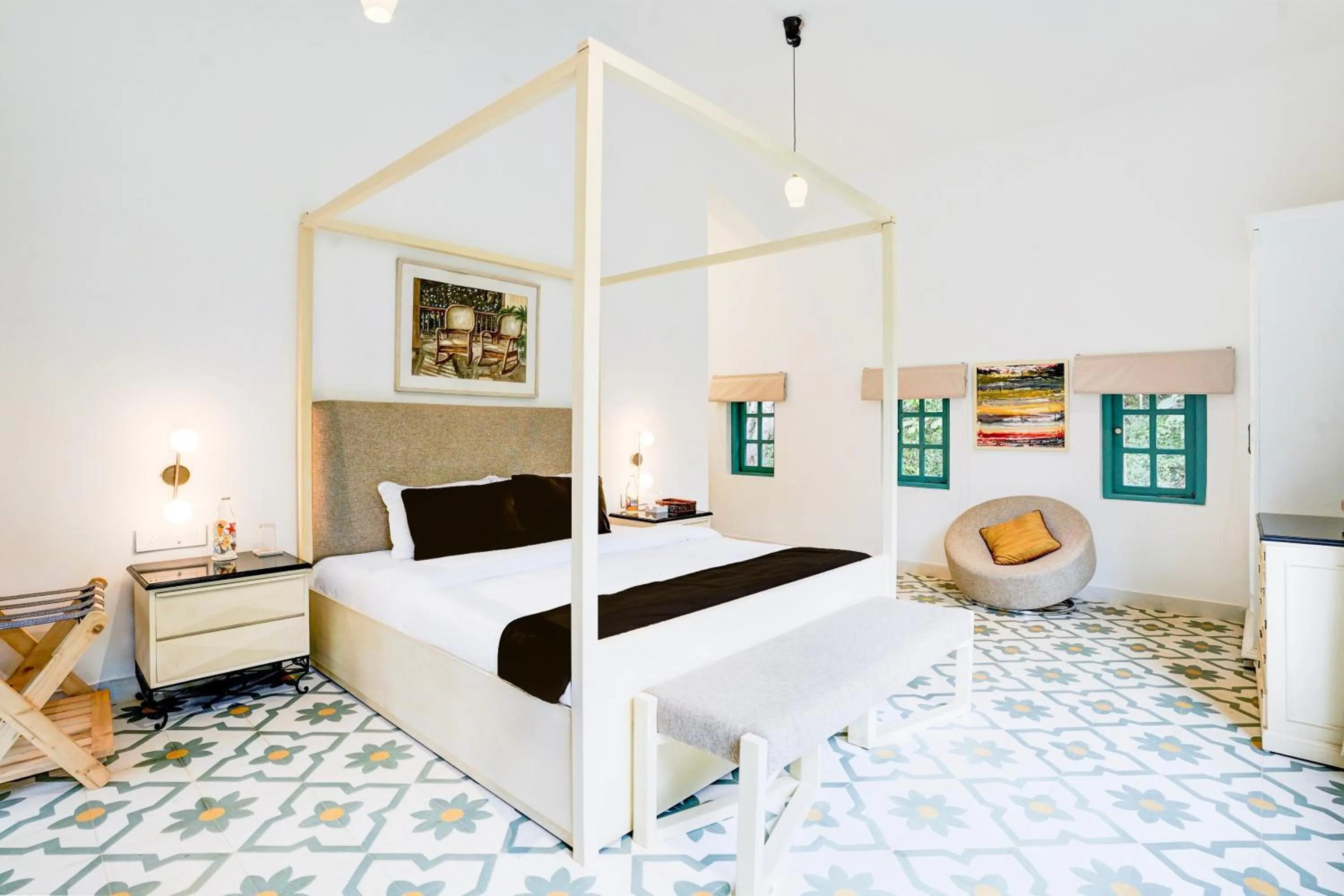 Bedroom, Bed in DanCenter Havana Villa Siolim | 3BHK | Pvt Pool | Goa